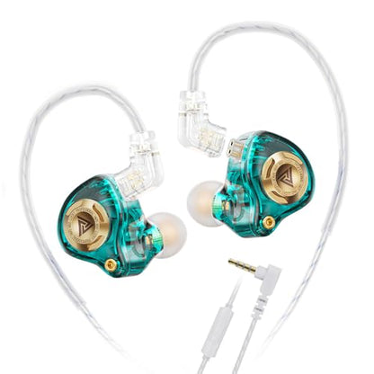 Qkz Ak6 Lucky in Ear Monitor, HiFi Wired Earbuds, Tunable Sound Wired Headphones Gaming Earbuds with 3-Level Adjusting Switch, Detachable Cable for Music Gaming Video Calling (Green) - color: Green