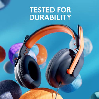 Logitech Zone Learn Wired Headsets Learners Comfortable and Adjustable fit | Comfortable, adjustable fit for kids, replaceable accessories, compatible: Windows, macOS, iPadOS, Android, mobile