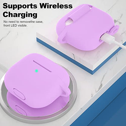 Compatible with AirPods 3 Case, Protective Silicone Cover for AirPods 3rd Generation Case 2021, Wireless Charging - Light Purple - color: B-Light Purple
