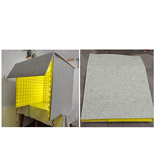Soundproof Booth Desktop Partition 60cm Portable Studio Enclosure for Noise Reduction in Home and Bedroom (Yellow) - color: Yellow