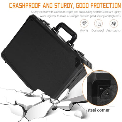 13 Inch Hard Carrying Storage Case | Ideal for Microphone & Camera Gear Transportation, DJ Mixer Case with Customizable Pre-Diced Foam, 13 X 10 X 5.5 Inch, Black - size: Inner：12.5''X 9.5''X 5.1''