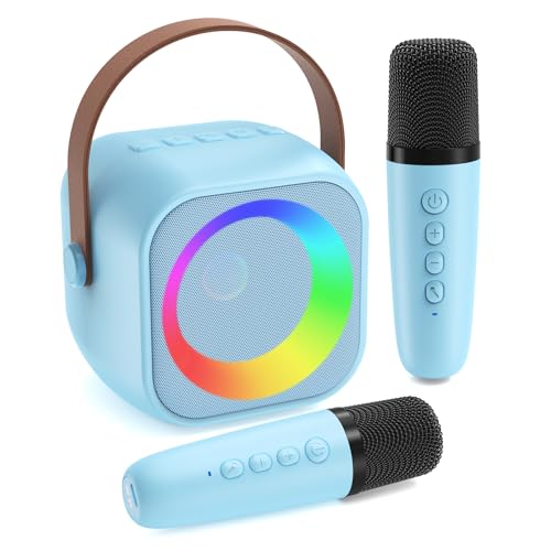 Karaoke Machine for Kids, Toys for 3-12 Years Old Girls Gifts, Kids Karaoke Microphone Machine Toy, Best Fun Christmas Birthday Gifts for 5 6 7 8 9 10 11 Years Teens Girl Boys Blue 2 Mic - color: Blue 2 Mics