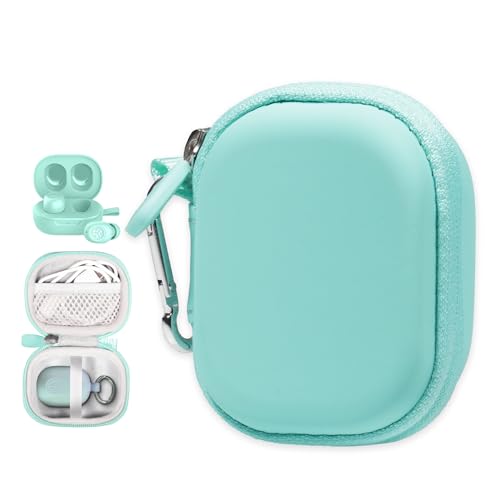 Case for JLab Go Air Pop, Air Tones+/ Tones, JBuds Mini True Wireless Earbuds, Compact Organizer for the Charger case and Charger Cord (Mint) - color: Mint