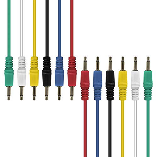 AxcessAbles 1/8 inch (3.5mm) TS to 1/8 inch (3.5mm) TS Unbalanced Mono Patch Cables | Modular Synth Cables | TS Aux Cords| Eurorack Audio Cables | 3.5mm TS Aux Cords 6 Pack (3ft) - size: 3ft
