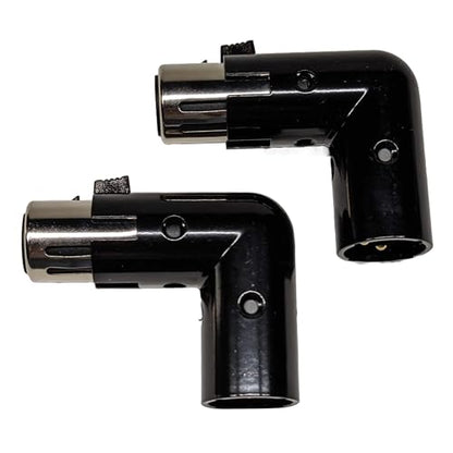 2-Pcs 3-PIN XLR Angle Adapter Adjustable Male to Female, XLR 90 Degree, 4 Adjustable Angle Positions - size: 2-Pcs