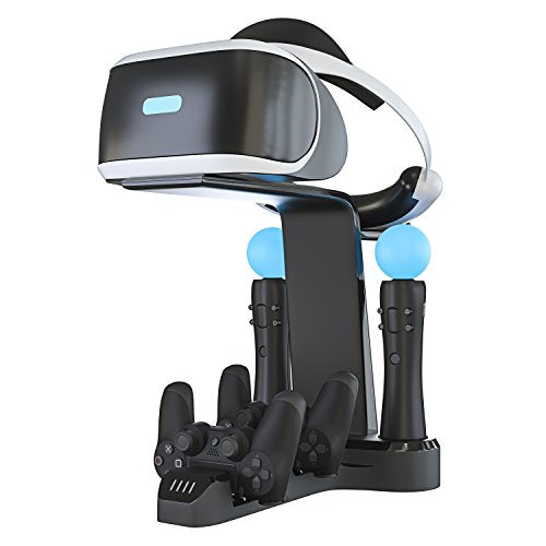 Skywin VR Charging Stand - PSVR Charging Stand to Showcase, Display, and Charge Your PS4 and PS5 VR (PS4 and PS5 Controller) (PlayStation 4 Stand) - color: PlayStation 4 Stand