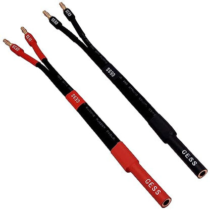 CNCESS CESS-141 Banana Plug Cable Splitter 1-in 2-Out, 2 Pack
