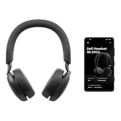 Dell Wireless ANC Headset WL5024, Hybrid ANC, Teams Certified | Bluetooth 5.3, 20Hz-20kHz Frequency, -45dBV/Pa Sensitivity, 0.48 lbs Weight, iPhone & Android Compatible, Zoom Certified