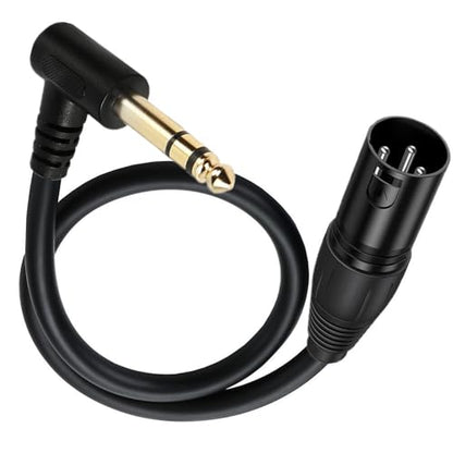 XLR to 1/4 Cable, 90 Degree 6.35mm (1/4 Inch) TRS Stereo Plug to XLR Male Balanced Microphone Stereo Audio Converter Adapter 50cm/1.6Feet - color: 6.35mm TRS to XLR male
