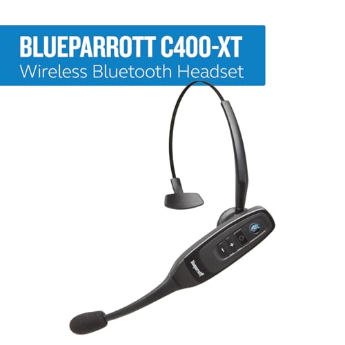 BlueParrott C400-XT Convertible Bluetooth Headset | 96% noise canceling headset for truck drivers; convertible wear styles, 24 hr talk time