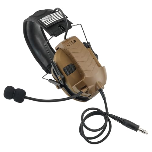 Microphone & PTT for Walker's Razor Noise Cancelling Headphones Airsoft (Coyote Brown) - color: Coyote Brown