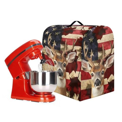 Stand Mixer Dust Cover, Portable Stand Mixer Dust Cover with Adjustable Drawstring Waterproof Blender Protective Cover Stand Mixer Dust Cover American Flag Deer - color: American Flag Deer, size: S