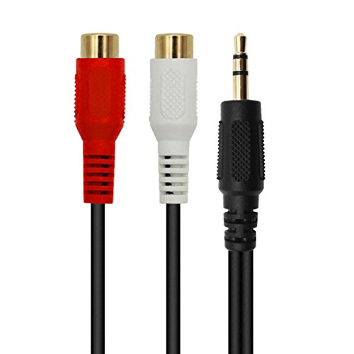QiCheng&LYS 3.5mm to RCA Audio Extension Cable,Gold Plated 3.5mm Male to 2RCA Female Stereo Y Splitter Audio Cable for Smartphones,MP3, Tablets,Speakers,Home Theater - 3.5 Male to 2RCA 30cm - size: 3.5mm Male to 2RCA 0.3m
