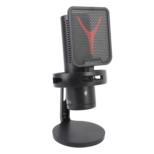 Gaming USB Microphone, RGB PC Mic with One Touch Mute, Volume Dial, Noise Reduction Pop Filter for Streaming, Podcast, Laptop, Phone, Tablet