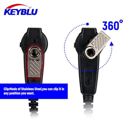 Dual PTT Headsets G Shape Earpiece for Motorola CP200d CP100d CP185 RDM2070d CLS1110 CLS1410 RMU2040 RMU2080D - Clear Sound Transmission, Super Strength Cable Module, High Strength Connector