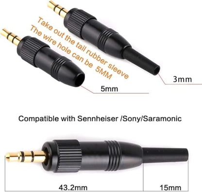 3.5mm (1/8 Inch) TRS Male Screw Lock Stereo DIY Connector Audio Adapter Compatible with Sennheiser Sony Saramoinc BOYA Comica Lavalier Microphone（3mm） - size: 3mm