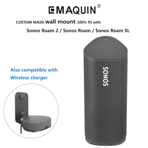 Wall Mount Bracket for Sonos Roam 2/Sonos Roam/Sonos Roam SL(Drill Free,Sturdy Metal,Enduring Paint Finish,Easy Install on the Wall,Single pc,Black) - color: Black, size: Wall mount-Single pc