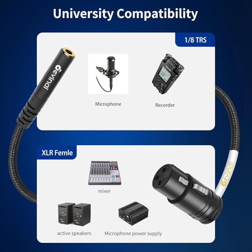 Rotatable Right-Angle XLR to 1/8" Female Cable, Adjustable-Angle Low-Profile XLR Female to 3.5mm Microphone Adapter Connector, 1 FT - color: 35F_XLRF