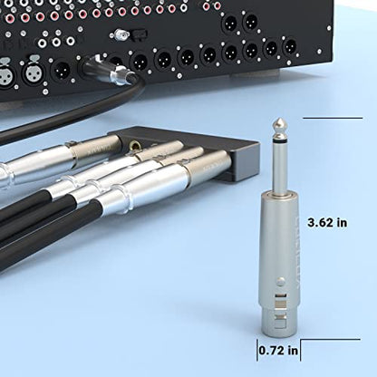 Cubilux Unbalance XLR Female to 1/4” TS Male Converter, XLR to 6.35mm(Quarter Inch) TS Mono Adapter for Guitar, Keyboard, Drum, Microphone, Power Amplifier, Mixer, Karaoke System, Speaker, 2-Pack - color: TS Male to XLR Female, 2-Pack