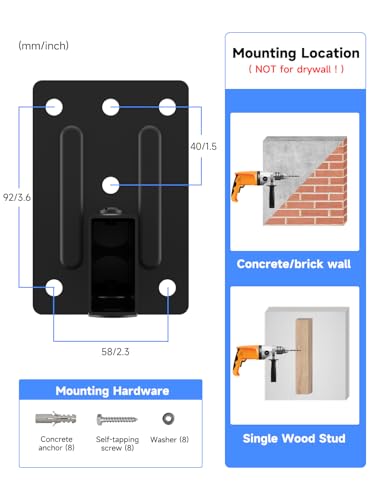 suptek Small Dual Side Clamping Bookshelf Speaker Wall Mounting Bracket for Small Surrounding Sound Speakers, Hold up to 55lbs Black SPM201SB - size: Small--black