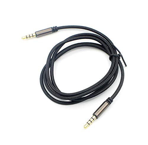 3.5mm Male to Male Cable, Super Soft Nylon Braided Stereo Auxiliary Cable for Headphones, Smartphone, Tablets, Headset, PC, Laptop (TRRS 3 feet) - size: 3 feet
