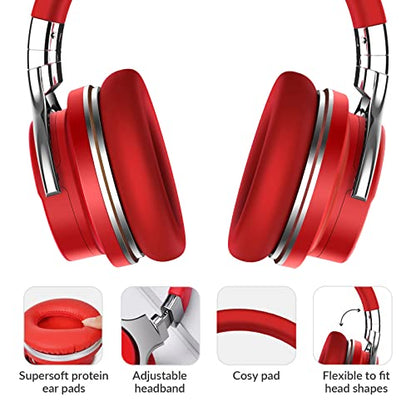 Million Sold 10 Years Classic E7 Active Noise Cancelling Headphones with Upgraded Noise Cancellation, Bluetooth Headphones Wireless with HD Sound Vivid Deep Bass, for Home Office Travel Gift Pcs - color: Red, style: E7 Wireless Active Noise Cancelling Hea