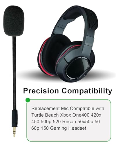 Replacement Microphone for Turtle Beach Ear Force XO Three XO Four Stealth Recon 150 50 50X 50P 60P Xbox One 400 420x 450 500p 520 Gaming Headsets Boom Mic for PS5 PC, 3.5 mm Jack