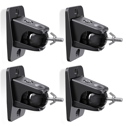 Surround Sound Rear Speaker Wall Mount, Aluminum, Max 11 lbs, 2 Pack | Adjustable Angle, Aluminum Build, Fits 1/4"-20, 5mm & 4mm Threads, Compatible with Roku, Samsung Q990D/Q990F and Others