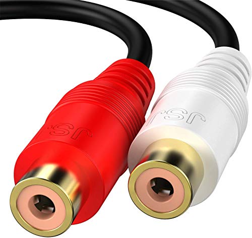 Eanetf RCA 1 Male to 2 Female Y Adapter 2 Pack 0.6FT Gold | RCA Y splitter 1 male to 2 female, 2 pack, 0.6FT, Gold plated, OFC conductor + dual shielding, For audio/subwoofer,