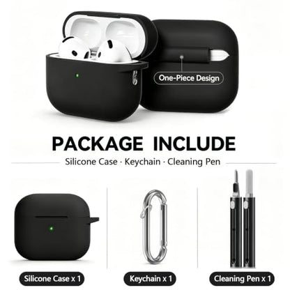 Ljusmicker for AirPods 5/4 Case (2026/2024) with Cleaner Kit,Black - color: B-Black