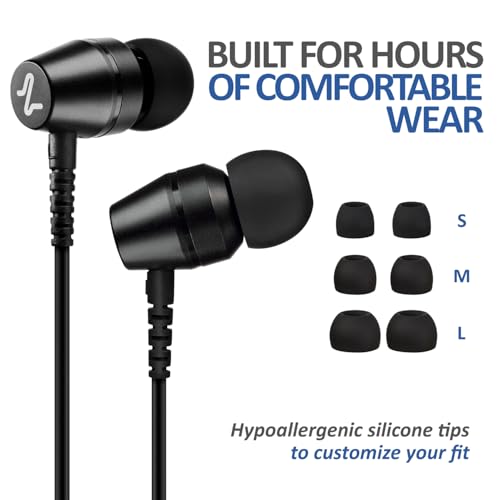 LUDOS OMNITONE USB C Headphones, 5 Years Warranty, Wired USB-C Earbuds - color: Black, style: USB-C