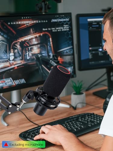 SUNMON QuadCast 2 Mic Pop Filter, Mic Windscreen Compatible with HyperX QuadCast 2 Microphone - Mic Foam Noise Reduction,Improved Sound Quality