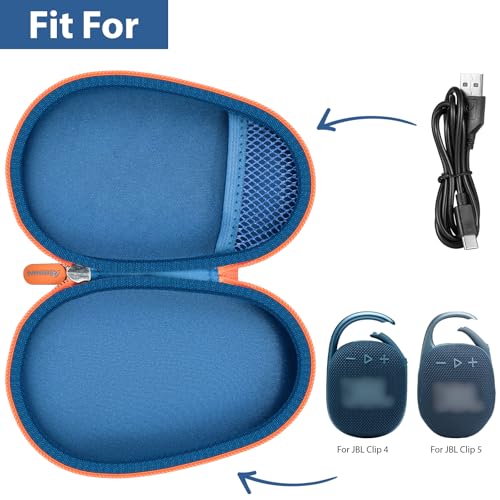 Carrying Case for JBL Clip 5 and for JBL Clip 4 Speaker - color: Blue