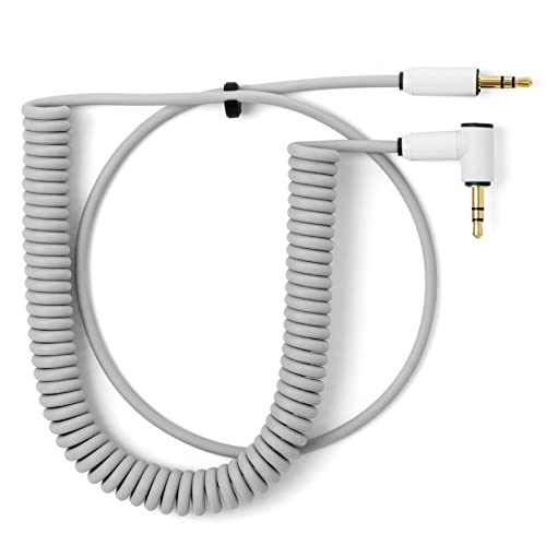 MyVolts Candycord OP-1 / OP-Z Special Audio Cable, Straight mini Jack to Angled mini Jack, Curly 65cm to 90cm, Powder Grey Colour - color: Powder Grey