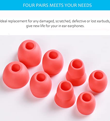 Replacement Silicone Eartips Earbuds Eargels Compatible with Beats by dr dre Powerbeats 3 Wireless Stereo Earphones (Red) - color: Red