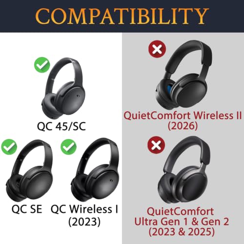 SOULWIT Earpads for Bose (QC45/QC SE/QC Wireless) - Titanium - color: Titanium
