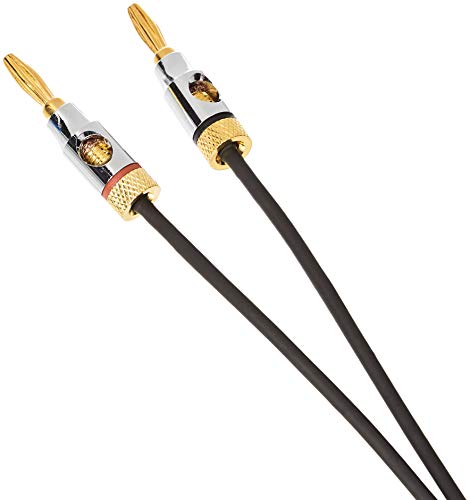 Amazon Basics Banana Plug 16AWG Speaker Cable Wire, CL2 Rated with Gold-Plated Banana-Tip Plugs (4mm), 99.9% Oxygen-Free Stranded Copper Wire, 3 foot, Black - size: 3 Foot