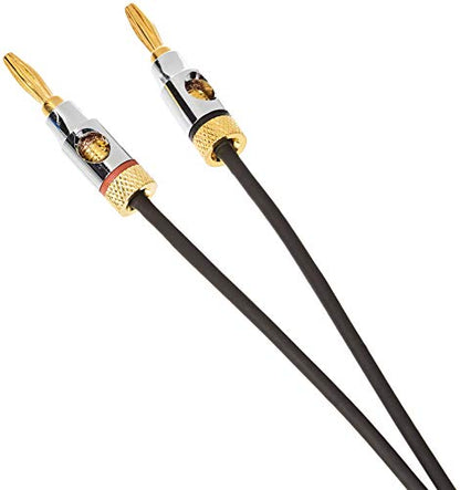 Amazon Basics Banana Plug 16AWG Speaker Cable Wire, CL2 Rated with Gold-Plated Banana-Tip Plugs (4mm), 99.9% Oxygen-Free Stranded Copper Wire, 3 foot, Black - size: 3 Foot