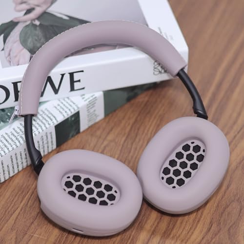 Adhiper XM6 Sweat Covers Accessories for Sony WH-1000XM6 - Rose Gray | Soft Silicone Case, 2-in-1 Headphone Cover with Earpad Covers & Headband Cover, Sweatproof & Easy to Clean & Secure Fit - color: Rose Gray