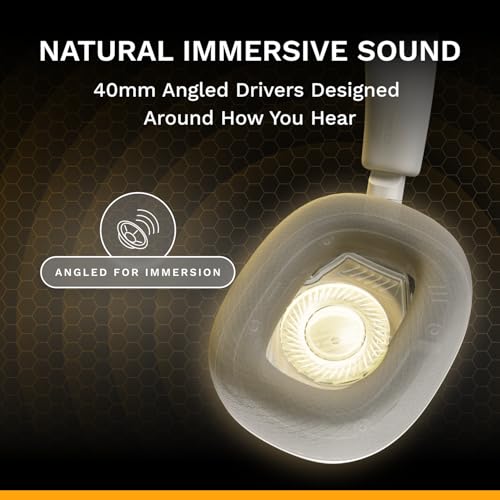 GLORIOUS GHS Eternal - Stereo Gaming Headset for PC, PS5, PS4, Xbox, Switch - Custom Tuned Angled Drivers, Adjustable Crystal Clear Detachable Mic, 3.5mm - Durable, All Day/Night Comfort - White - color: White