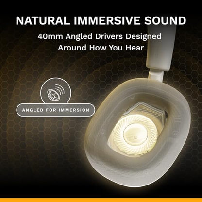 GLORIOUS GHS Eternal - Stereo Gaming Headset for PC, PS5, PS4, Xbox, Switch - Custom Tuned Angled Drivers, Adjustable Crystal Clear Detachable Mic, 3.5mm - Durable, All Day/Night Comfort - White - color: White