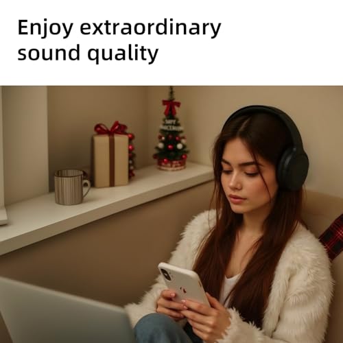 GU-DI Active Noise Cancelling Wireless Bluetooth Over Ear Headphones | Hi-Res Audio, Deep Bass, with mic, Foldable Lightweight, Travel Home Office Gym Cellphone PC