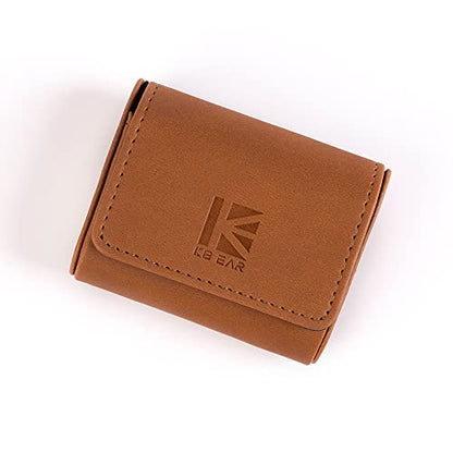 KBEAR Magnetic Closure iem Case, Travel in ear Monitor Case for IEM, Wired Earbuds, in-ear Headphones, Lightweight Storage Bag for kz zs10 pro, zs10 prox, zsn prox, castor, edx pro, ccz melody (Brown)