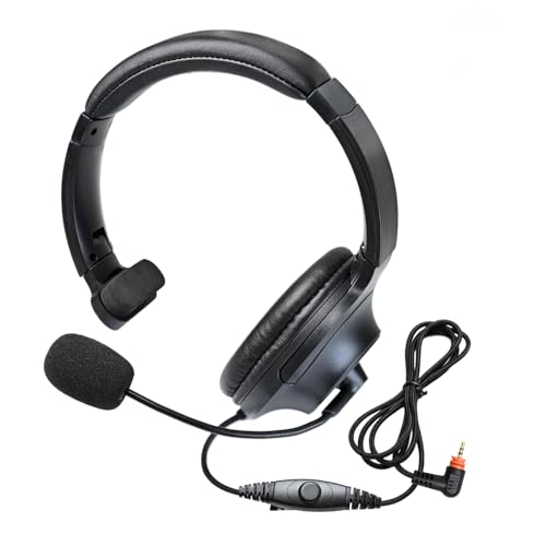 1 Wire Sl 300 Over Ear Sl7580e Headset Sl300 Headphone Sl3500e 1-pin Overhead One-Sided Earmuff Walkie Talkie Boom Mic Ear Piece Earpiece for Motorola sl300-u sl75500e tlk100 Radios