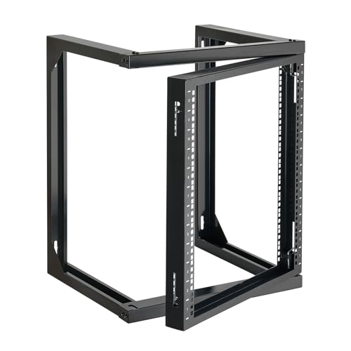 VEVOR 12U Open Frame Server Rack, Free Standing or Wall Mount Rack with 180 Degrees Gate Swing, Network Rack for 19" IT Equipment & A/V Devices - size: 12U Wall Rack