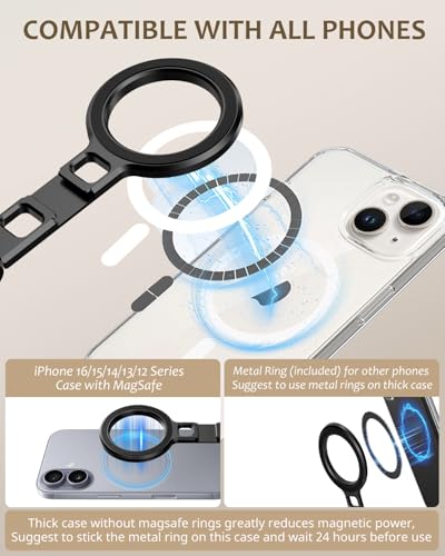 UBeesize Foldable Magnetic Phone Tripod Stand for iPhone Vlogging | 20 N52 Strong Magnets, Cold Shoe & 1/4" Screw