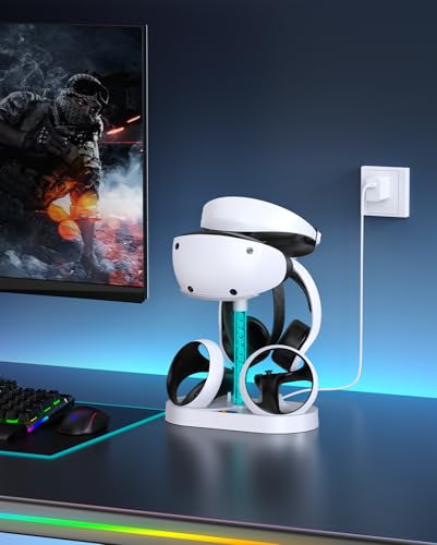 FASTSNAIL RGB Charging Stand & Storage Station for PlayStation VR2 - White - color: White