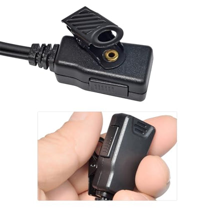 HYS Law Enforcement Ear piece for Radio with Mic, Surveillance Covert Acoustic Tube Headset with Mic for 2 Pin Kenwood Baofeng Two Way Radio