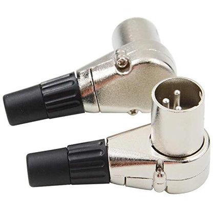 2 Pack Adjustable Right Angle 3 Pin XLR Male Connectors - Pro Audio DJ Band 7 Position Plugs XLR Male Female Plug Jack Right Angle 3 Pin Mic Speaker Audio Cable Connector