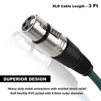 ABuff 10 Pack of 3ft XLR Cables, Balanced 3 Pin XLR Male to Female Microphone Cables, Great for Audio, Guitar, Speaker